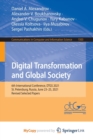 Image for Digital Transformation and Global Society : 6th International Conference, DTGS 2021, St. Petersburg, Russia, June 23-25, 2021, Revised Selected Papers