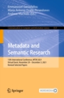 Image for Metadata and Semantic Research: 15th International Conference, MTSR 2021, Virtual Event, November 29-December 3, 2021, Revised Selected Papers