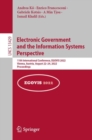 Image for Electronic Government and the Information Systems Perspective: 11th International Conference, EGOVIS 2022, Vienna, Austria, August 22-24, 2022, Proceedings : 13429