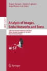 Image for Analysis of Images, Social Networks and Texts: 10th International Conference, AIST 2021, Tbilisi, Georgia, December 16-18, 2021, Revised Selected Papers