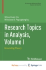 Image for Research Topics in Analysis, Volume I : Grounding Theory