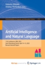 Image for Artificial Intelligence and Natural Language : 11th Conference, AINL 2022, Saint Petersburg, Russia, April 14-15, 2022, Revised Selected Papers