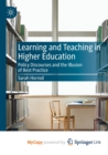 Image for Learning and Teaching in Higher Education