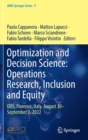 Image for Optimization and Decision Science: Operations Research, Inclusion and Equity