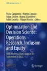 Image for Optimization and Decision Science: Operations Research, Inclusion and Equity: ODS, Florence, Italy, August 30-September 2, 2022
