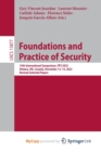 Image for Foundations and Practice of Security