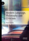 Image for Modern language, philosophy and criticism