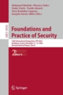 Image for Foundations and Practice of Security