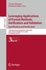 Image for Leveraging Applications of Formal Methods, Verification and Validation. Specification and Verification