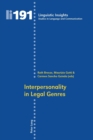 Image for Interpersonality in Legal Genres