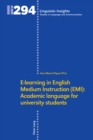 Image for E-learning in EMI  : academic language for university students
