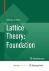 Image for Lattice Theory: Foundation