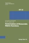 Image for Factorization of Measurable Matrix Functions