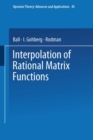 Image for Interpolation of Rational Matrix Functions : 45