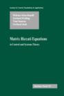 Image for Matrix Riccati Equations in Control and Systems Theory