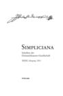 Image for Simpliciana: Schriften der Grimmelshausen-Gesellschaft XXXIII (2011)- In Verbindung mit dem Vorstand der Grimmelshausen-Gesellschaft.