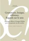 Image for Grammaire, lexique, reference. Regards sur le sens: Melanges offerts a Georges Kleiber pour ses quarante ans de carriere : 99