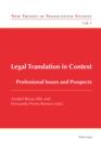 Image for Legal translation in context: professional issues and prospects