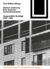 Image for Einfach schwierig. Eine deutsche Architekturdebatte: Ausgewahlte Beitrage 1993-1995