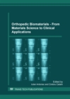 Image for Orthopedic Biomaterials - From Materials Science to Clinical Applications