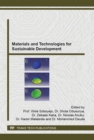 Image for Materials and Technologies for Sustainable Development
