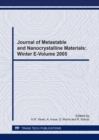 Image for Journal of Metastable and Nanocrystalline Materials: Winter e-volume 2005