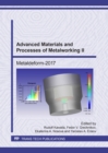 Image for Advanced Materials and Processes of Metalworking II