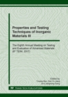 Image for Properties and Testing Techniques of Inorganic Materials III