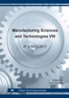 Image for Manufacturing Sciences and Technologies VIII