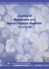 Image for Journal of Metastable and Nanocrystalline Materials Vol. 29