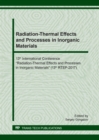 Image for Radiation-Thermal Effects and Processes in Inorganic Materials