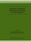 Image for Advances in Materials Manufacturing Science and Technology II