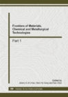 Image for Frontiers of Materials, Chemical and Metallurgical Technologies