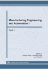 Image for Manufacturing Engineering and Automation I