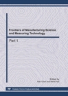 Image for Frontiers of Manufacturing Science and Measuring Technology