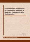 Image for Environmental Degradation of Engineering Materials &amp; Materials Engineering and Technologies