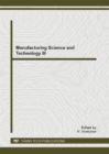 Image for Manufacturing Science and Technology III