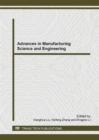 Image for Advances in Manufacturing Science and Engineering