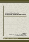Image for Advanced Manufacturing Technologies and Material Properties