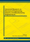 Image for Advanced Research on Mechanical Engineering, Industry and Manufacturing Engineering III
