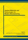 Image for Applied Materials and Technologies for Modern Manufacturing