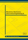 Image for Machinery Electronics and Control Engineering III