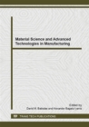 Image for Material Science and Advanced Technologies in Manufacturing