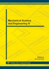 Image for Mechanical Science and Engineering IV