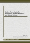 Image for Modern Technologies for Engineering, Applied Mechanics and Material Science