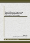Image for Material Science, Engineering Research, Management and Information Technologies