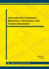 Image for International Conference Machinery, Electronics and Control Simulation