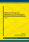 Image for Advanced Design and Manufacturing Technology IV