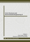 Image for Civil, Structural and Environmental Engineering III