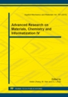 Image for Advanced Research on Materials, Chemistry and Informatization IV